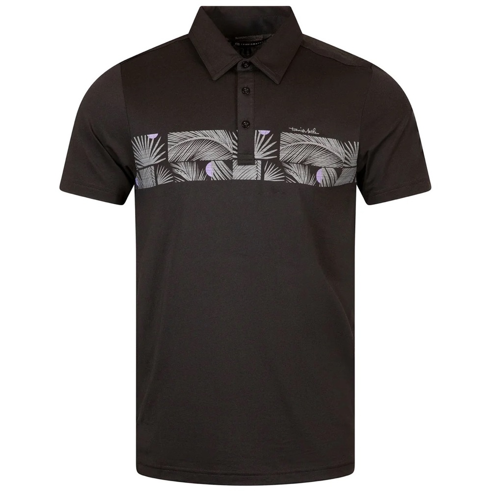 Travis Mathew Black Polo with Gray Pattern